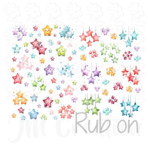 Bunte Sterne - Rub On